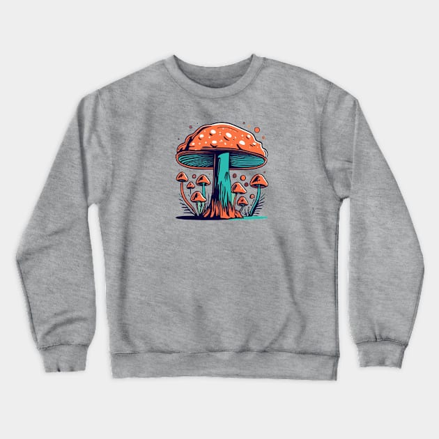 Magic mushrooms Crewneck Sweatshirt by CatCoconut-Art